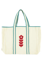piupiuchick xl bag | ecru w/ embroidered red flower