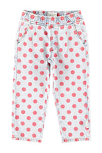 piupiuchick trousers light blue denim with red dots