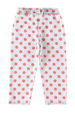piupiuchick trousers light blue denim with red dots