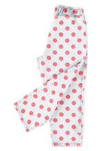 piupiuchick trousers light blue denim with red dots