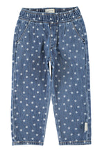 piupiuchick trousers washed navy denim with stars