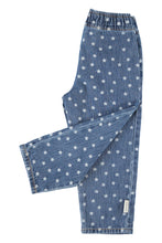 piupiuchick trousers washed navy denim with stars