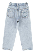 piupiuchick unisex trousers fadded light blue denim