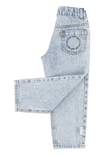 piupiuchick unisex trousers fadded light blue denim