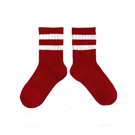 collégien kousen met streepjes rouge carmin