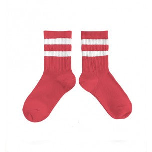 collégien kousen met streepjes corail