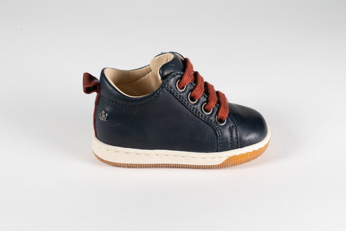 falcotto eerste stapper navy met bordeaux veters