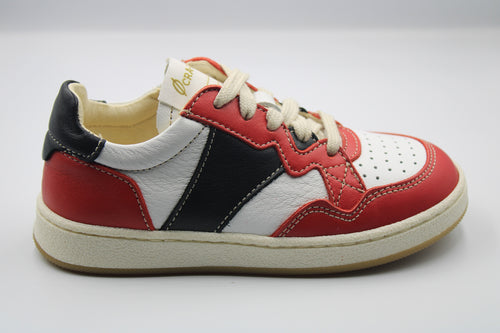 Ocra sneaker wit-rood