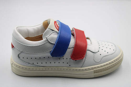 Rondinella witte sneaker met gekleurde velcro's