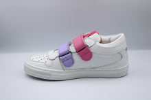 Rondinella witte sneaker met roze en lila velcro's