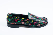 gallucci zwarte mocassin met bloemenprint