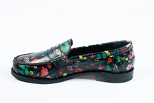 gallucci zwarte mocassin met bloemenprint