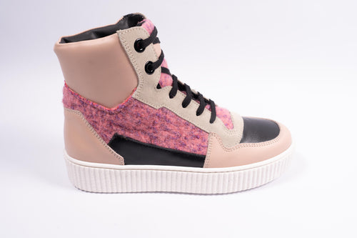 gallucci hoge sneaker in zwarte en roze tinten