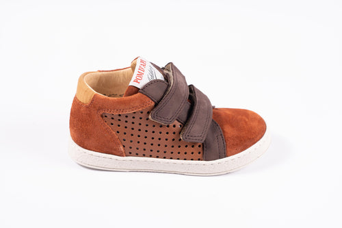 Pom d'Api sneakertje camel/choco/rouge