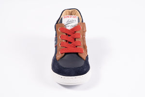 Pom d'Api sneakertje marine/camel/rou