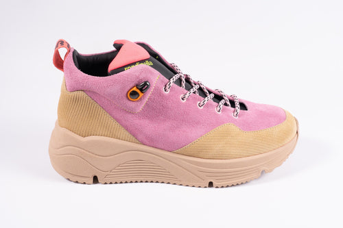 Rondinella sneaker in roze en camel