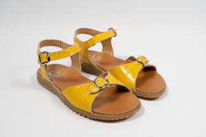 gallucci sandaal geel crocoleer