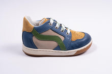 falcotto eerste sneakertje blauw/okergeel/groen