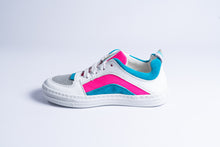 Rondinella witte sneaker met roze en blauw