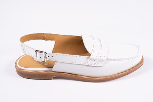 gallucci witte open mocassin met gespje