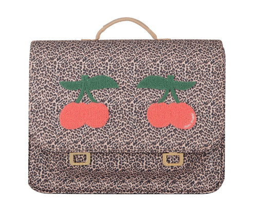 jeune premier leopard cherry boekentas midi