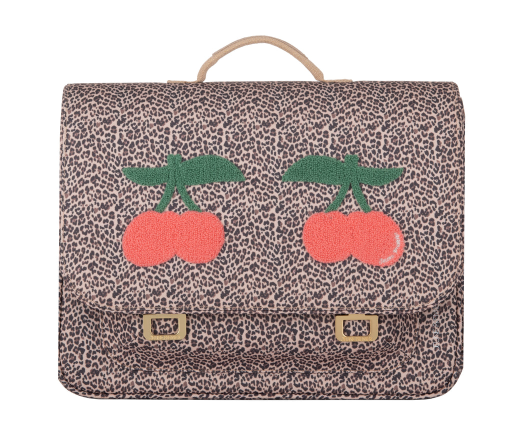 jeune premier leopard cherry boekentas midi