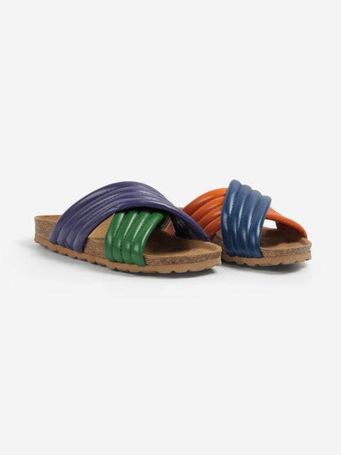 bobo choses color block cross strap sandals